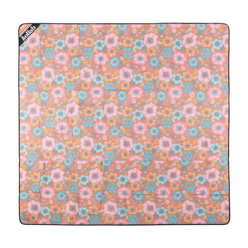 Kollab- Retro Aqua Floral- Picnic Mat | Island Collective